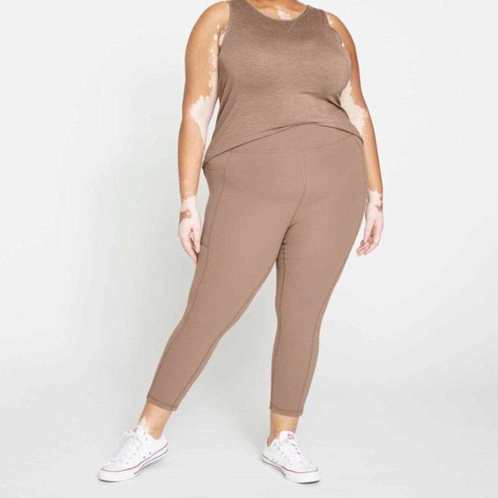 Universal Standard Next-to-Naked Pocket Legging High Rise S 14 16 Tan